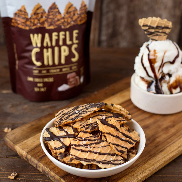 Waffle Chips - Dark Choco Drizzle and Sea Salt - 4 Packets