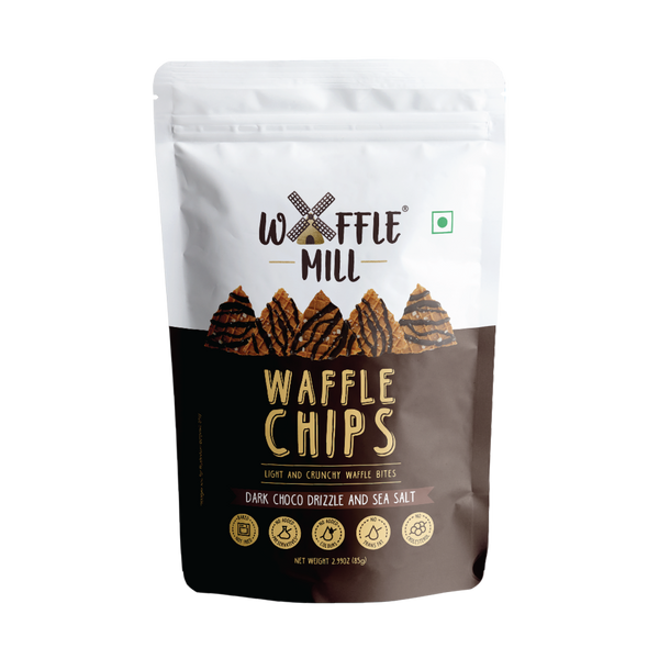 Waffle Chips - Dark Choco Drizzle and Sea Salt - 4 Packets