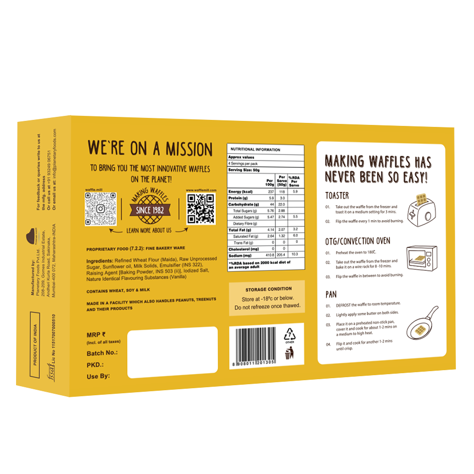 Frozen Waffles Classic 8 Pieces Waffle Mill